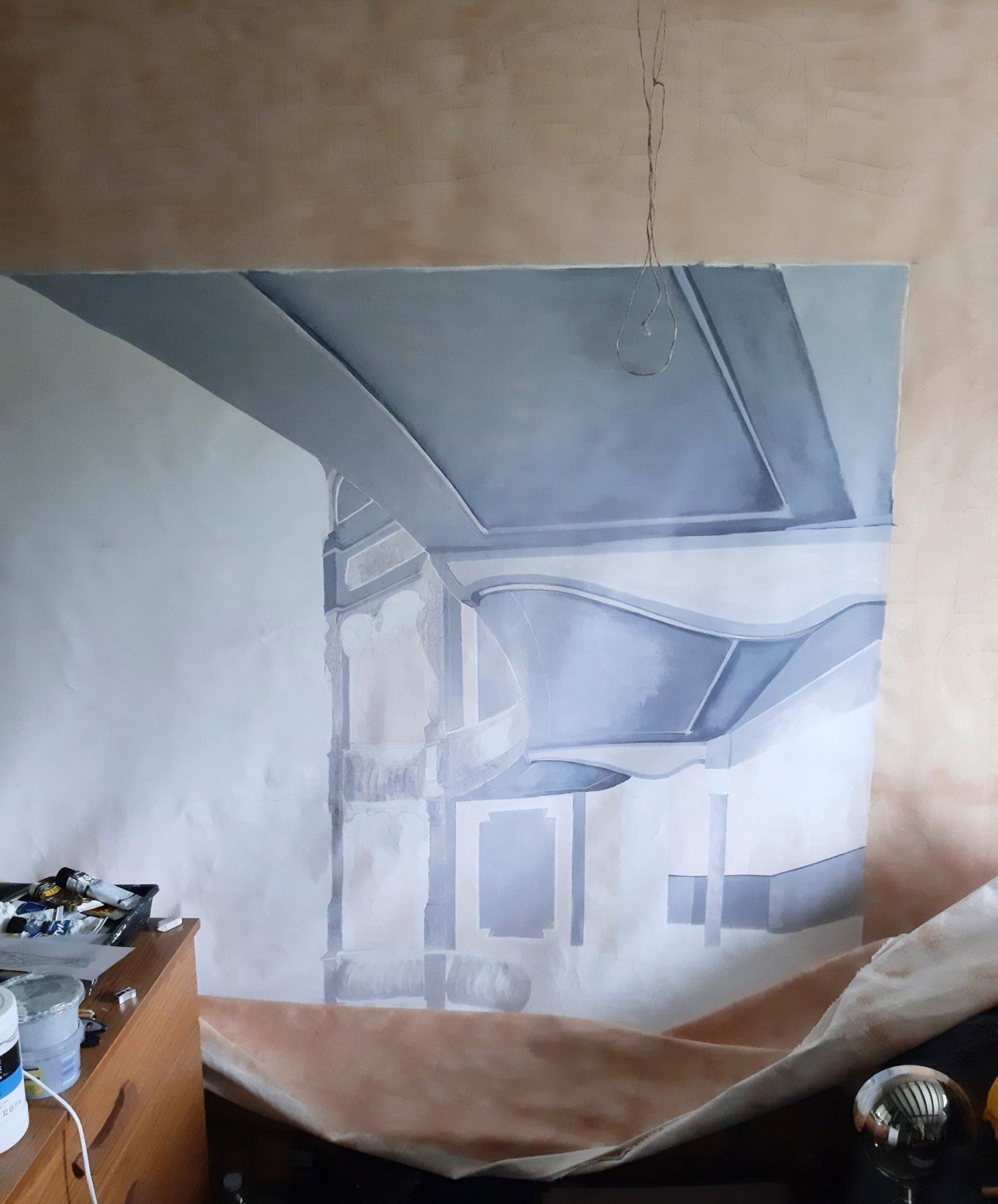 2. Painting the central panel begins